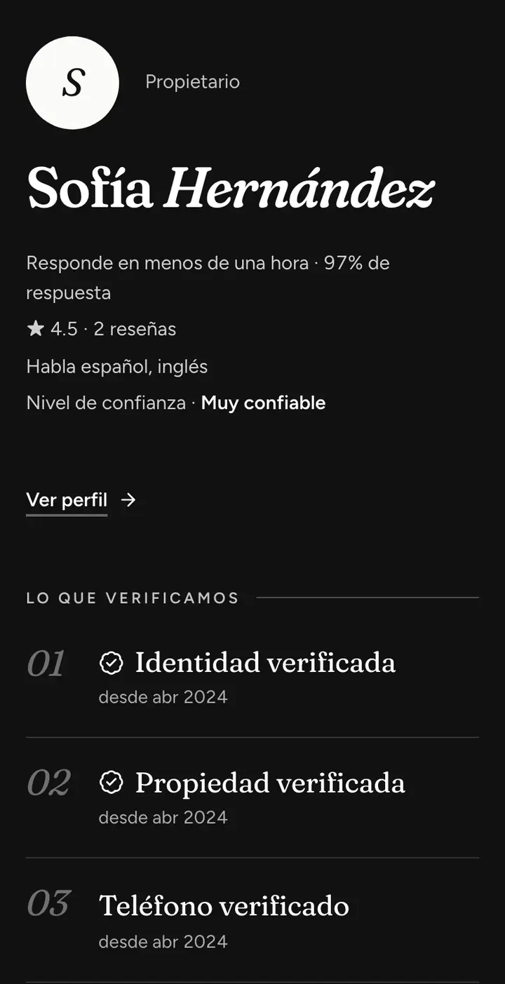 El anunciante de una renta en Deveras: identidad y propiedad verificadas, con fecha