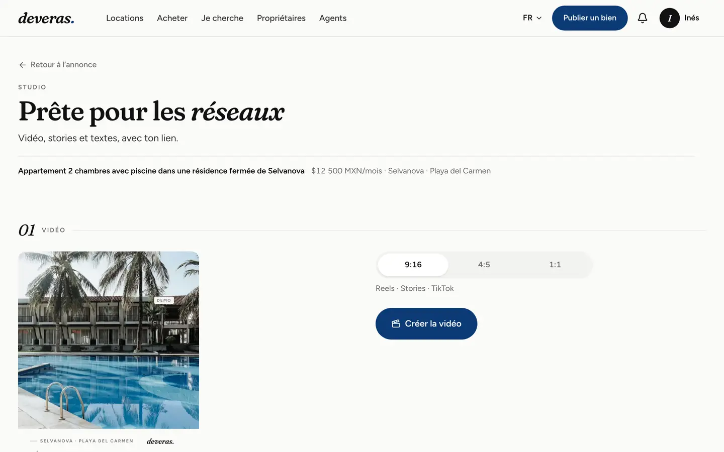 Le studio d’une annonce : vidéo, stories et posts prêts à télécharger