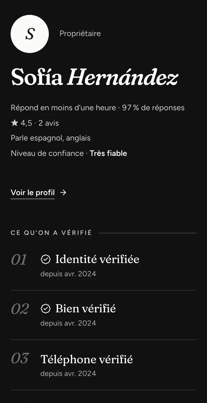 L’annonceur d’une location sur Deveras : identité et bien vérifiés, avec la date